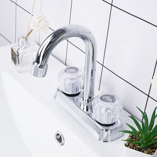 Llaves Lavabo Baño Grifo Mezcladora Acero Inoxidable Cromado Color Plateado