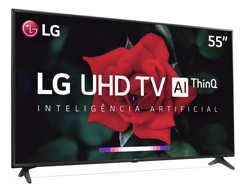 Smart TV de 55" LG AI ThinQ 55UN7100 com tela LED 4K 127/220V - preto