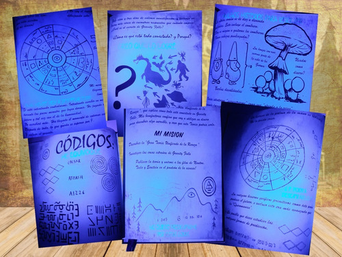 Libros Gravity Falls 1-2-3 Tinta Invisible Uv Tapa Dura