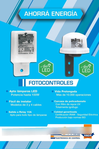 Fotocontrol C/sensor Orientable -fotocélula Rbc-sitel C.127