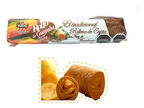 Rollo De Guayaba Grande Relleno De Cajeta Con Nuez Macadamia
