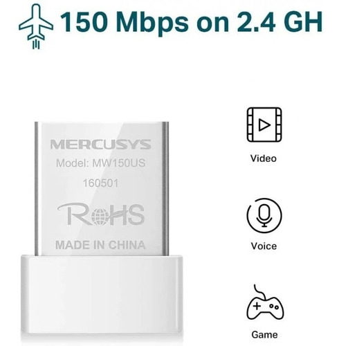 Adaptador Usb Wifi N150 Mw150us Nano Mercusys