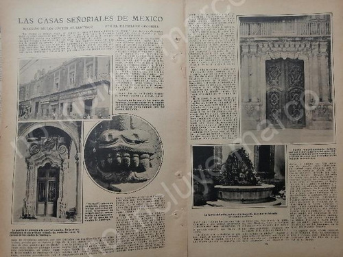 Afiche Antiguo 1920 Casa De Los Condes De Santiago Cdmx