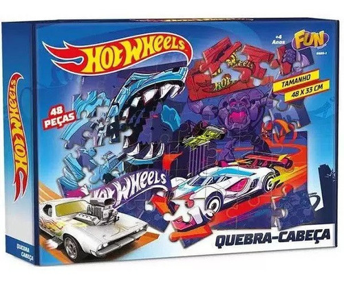 Quebra-cabeça 48 Peças Hot Wheels - Fun F0048-1