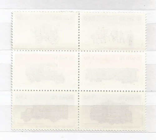 Imagem 2 de 3 de Selo Brasil,sextilha Evol.transp.postais 1978,rhm 1060/65,n.
