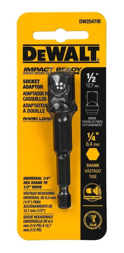 Dewalt Adaptador De Impacto Para Dados De 1/4 A 1/2