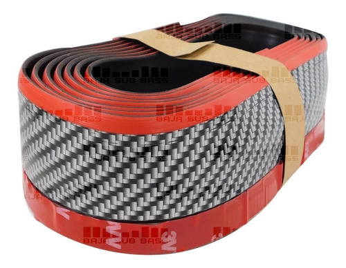 Imagen 2 de 5 de Lip Facia Faldon Linea Roja Estribo Spoiler Universal 2.5m