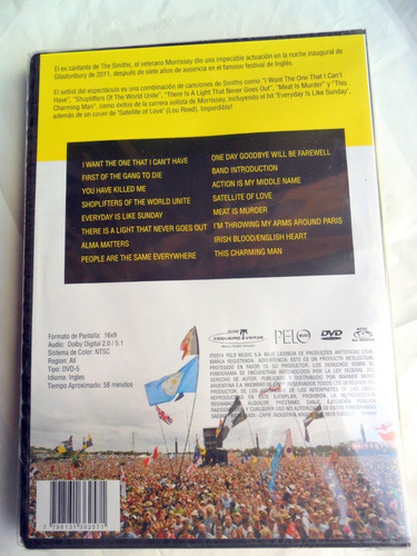 Morrissey - Live At Glastonbury * 2014 Dvd Nuevo Y Sellado