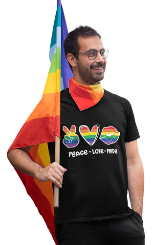 Playera Personalizada Love Peace Pride Lgbt Orgullo Gay 
