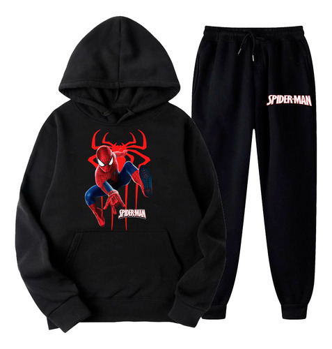 Conjunto Buzo Canguro Y Pantalón Spiderman 