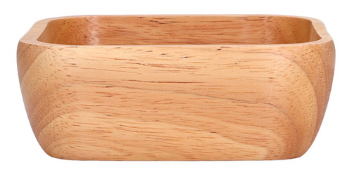 Ensaladera De Madera De Caucho Hecha A Mano Con Estilo Cuadr