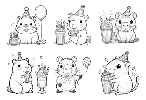 Kit Imprimible Planillla Juegos Cumpleaños Capibara Editable