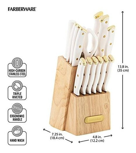 Farberware. Juego De Cuchillos Con Remaches Triples, 15 Pie