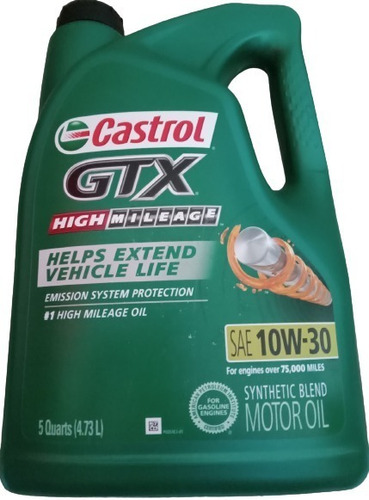 Aceite Castrol 10w30 Semisintético Alto Kilometraje 4,73lts