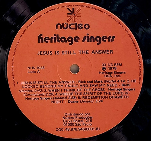 Lp Heritage Ii - Jesus Is Still The Answer 1978 (Usado)