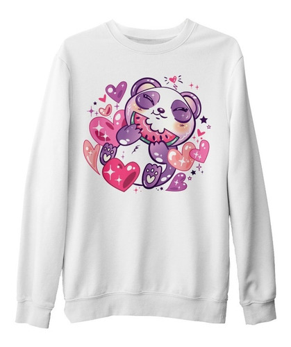 Sudadera Sueter Panda Anime Corazones Colores Unisex