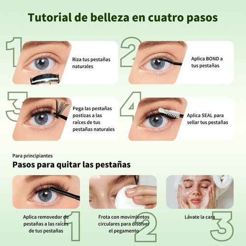 640 Racimos Kit De Pestañas Postizas Reutilizables 8-16mm