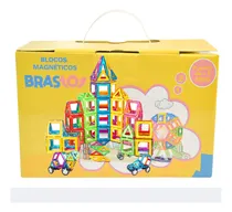 Comprar Brastoy Construção Brinquedo Blocos De Montar Magnéticos Com Caixa 120 Pecas