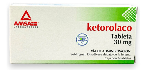 Ketorolaco Sublingual 30 Mg C/6 Tabletas Amsa