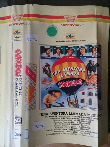 Una Aventura Llamada Menudo Película De Menudo Formato Beta (Usado)