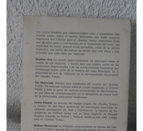 Caso Watergate. Lewis Chester (Usado)