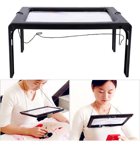 Lupa Plegable De 2,5 Luces Led Con Soporte, Tamaño Grande
