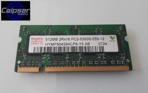 Memoria Ram Hynix 512 Mb Ddr2 Pc2 5300s 555 - Mar Del Plata