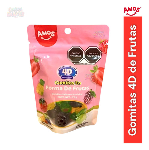 Amos Gomitas De Frutas 4d Sabores Frutales 72g