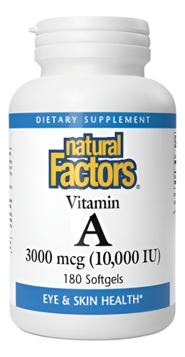 Vitamina A 3,000 Mcg 80 Softgels Natural Factors Sin Sabor