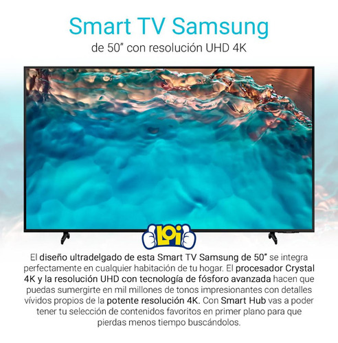 Smart TV Samsung UN50BU8000GXZD LED Tizen 4K 50" 100V/240V