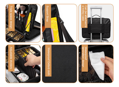 Bolsa De Cosméticos, Bolsa De Mano De Belleza, Bordada, Prof