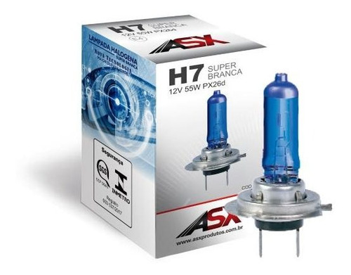 Imagem 7 de 7 de Lampada Super Branco H1 H7 4500k 55w 2 Pares 12v Asx Halogen