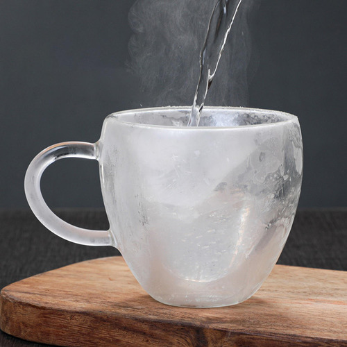 Alta Taza De Café De Pared Doble De Borosilicato