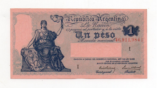 Billete 1 Peso Moneda Nacional Progreso Bottero 1822