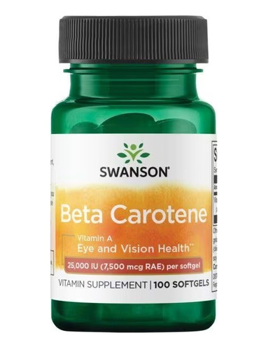 Betacaroteno ( Vit A ) 25,000ui 100 Softgels Swanson