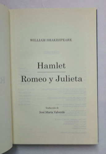 Hamlet / Romeo Y Julieta / William Shakespeare / La Nación (Usado)