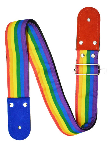 Tahalí Pride Arcoíris Para Guitarra O Bajo Color Multicolor Arcoiris lineal