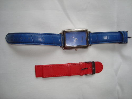 Orient Reloj Dama Malla Azul Y Repuesto Rojo Envio Gratis!