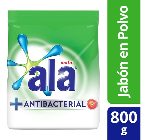Jabón En Polvo Ala Matic Antibacterial 800 Gr
