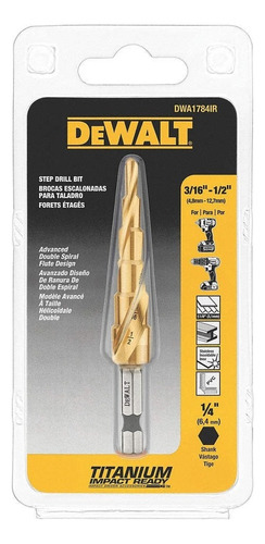 Broca Escalonada Hss-ti 3/16-1/2 Zanco 1/4 Dewalt Dwa1784ir