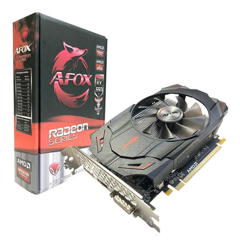 Imagem 1 de 3 de Placa De Vídeo Afox Radeon Rx 550 4gb Ddr5 128 Bits