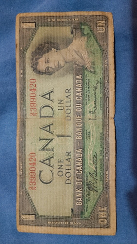 Billete De Un Dólar Canadiense De 1954 (Usado)