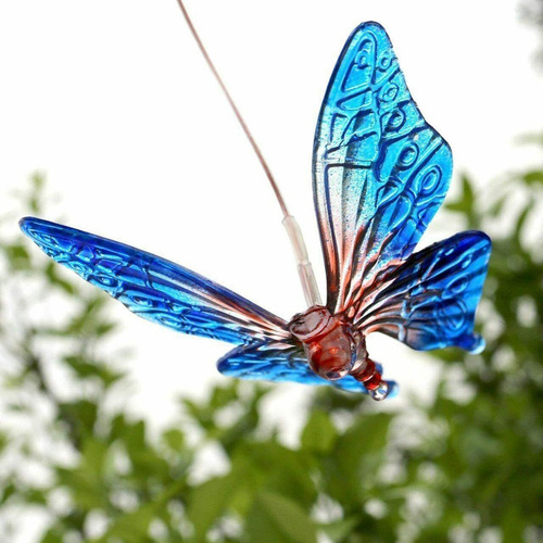 2 Piezas Solares Led Mariposa Viento Carillón Luces Patio