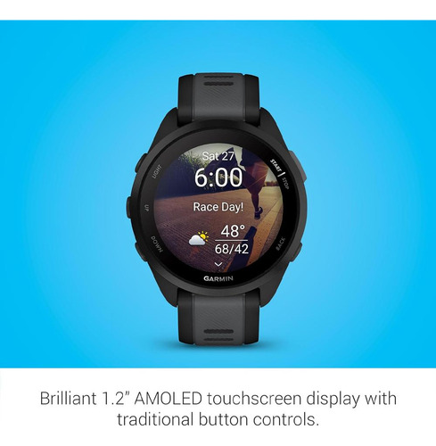 Relógio Smartwatch Garmin Forerunner 165 Music Amoled Preto