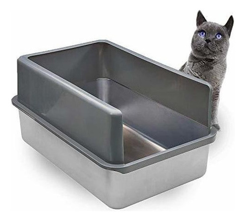 Caja De Arena Para Gatos Xl De Acero Inoxidable