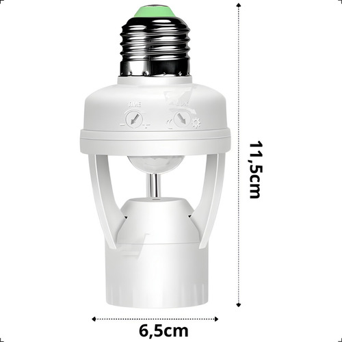 Sensor De Presença Para Lâmpada Soquete E27 Com Fotocélula