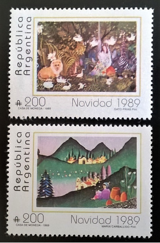 Argentina Arte, Serie Gj 2472-73 Navidad 1989 Mint L13615