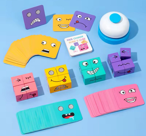 Juego De Cubo Didáctico Expresiones Y Emociones
