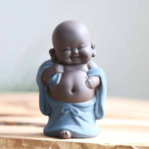 New Pequeña Cerámica Creativa Maitreya Feliz Buda Escultura