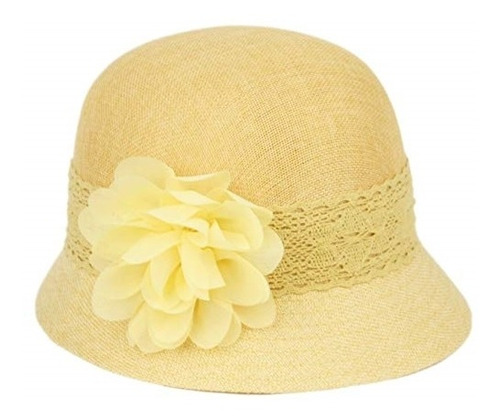 Gorros Sombreros Y Boinas Con Lazo Flor Para Mujer Amarillo